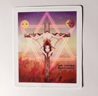 Image 1 of Anime Style Dismbered Naked Woman Nailed To A Crucifix Matte Vinyl Sticker
