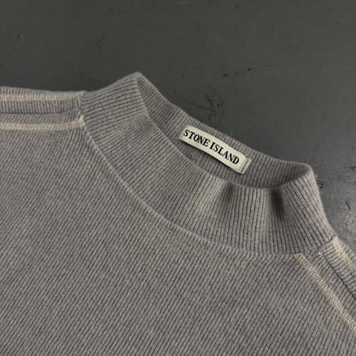 Image of AW 2001 Stone Island ribbed heavyweight wool sweatshirt, large