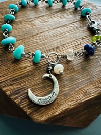 Image 12 of Turquoise Nugget Bracelet With Moon Charm