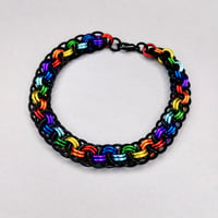 Image 2 of Rainbow + Black Viper Basket Bracelet