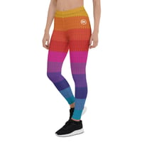 Image 2 of Vibrant Faux Knit Leggings