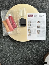 Image 2 of Luxe Decor Wall Clock Paint Pouring Kit - Moody Burgundy and Gold
