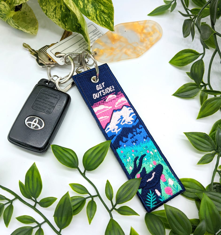 Image of Get Outside! Embroidered Keychain