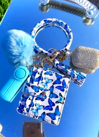 Blue butterfly safety hand wallet 