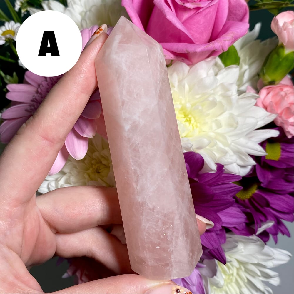 Image of High Quality Rose Quartz Tower 