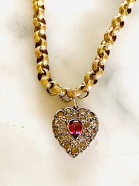 Image 4 of DIAMOND & TOURMALINE HEART PENDANT 
