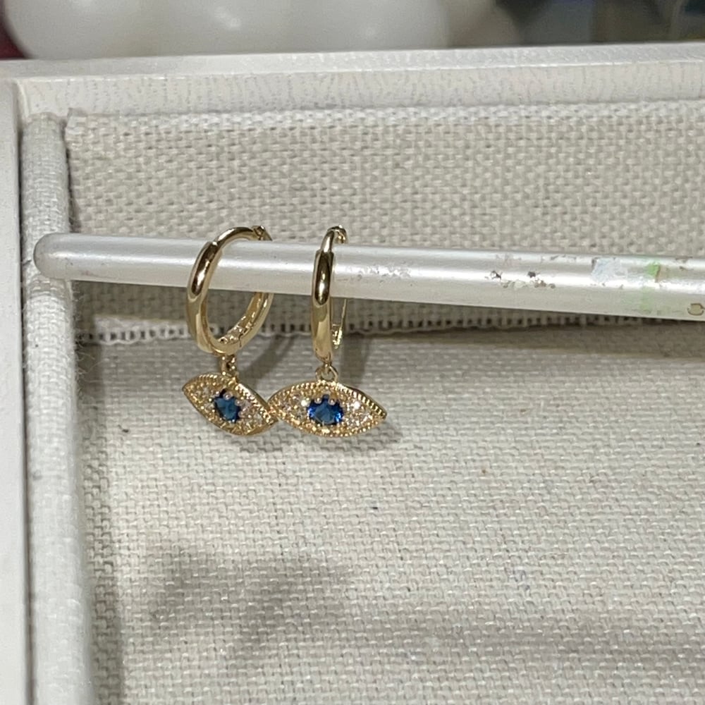 Image of 14k Gold Evil Eye Essential Earrings 