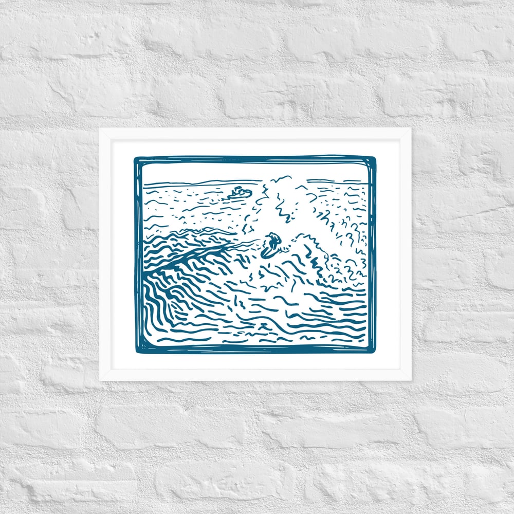 Montauk Surfer Print - Framed