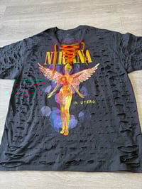 Xlarge Nirvana Orange top lace destroyed 