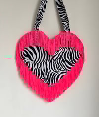Image 2 of The Wild Heart Fringe Tote – Bright Pink Zebra