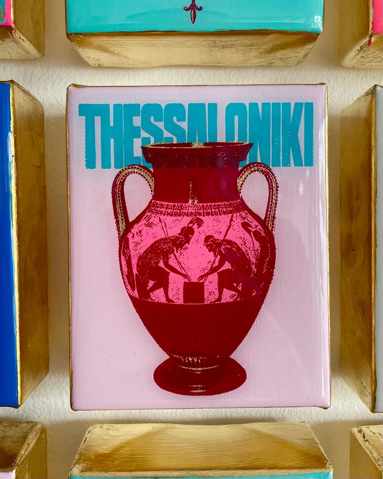 Image of Thessaloniki Urn Pink/Aqua 