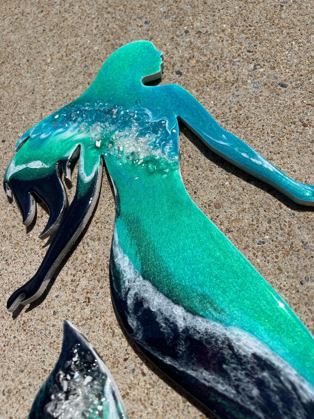 Image of Green/Blue Resin Mermaid 