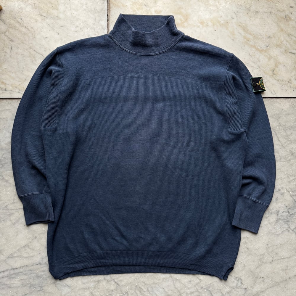 Image of 1988 Stone Island Marina Black Label mock neck sweatshirt, size XL