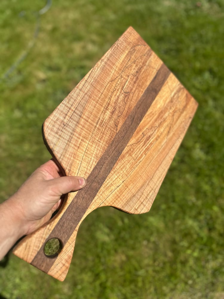 Curly and spalted maple/walnut charcuterie board 2