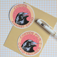 Image 3 of Corvids for COVID Vaccines - Stickers