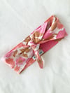 Peach/Pink Retro Floral Hair Tie with Free Postage 