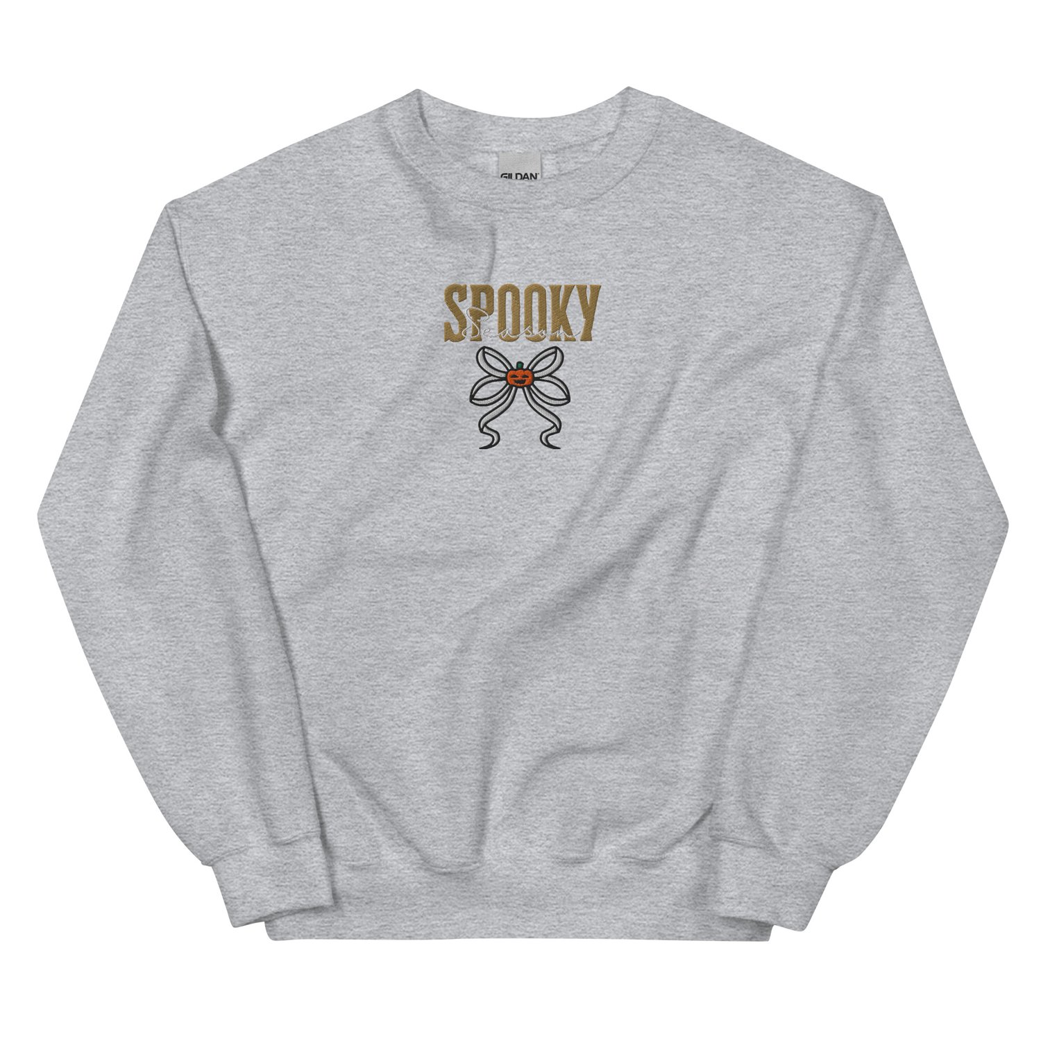 Image of Spooky season ribbon autumn embroidery Unisex Sweatshirt