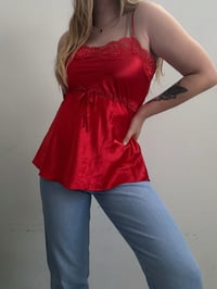 Image 1 of Satin red tank top // L 