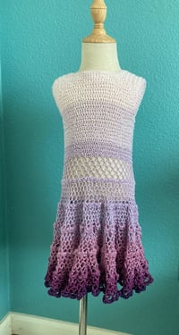 Image 1 of Handmade Crochet Toddler Dress 3T Orchid