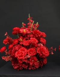 Image 1 of Red 40 cm flower ball with flat bottom . For Rent Only 