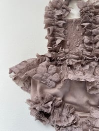 Image 1 of Taupe Lace Newborn Romper & Headband
