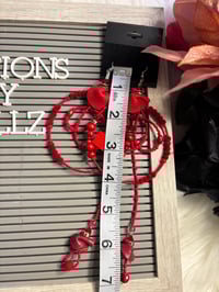 Image 3 of Red Flare Medium Hoops