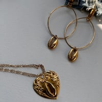 Image 2 of Honey// Brass Cowrie Earrings