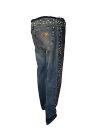 Image 3 of Voyage London crystal studded boyfriend jeans