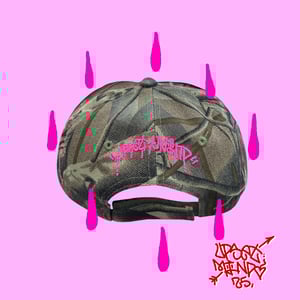 Image of pink upset camo hat