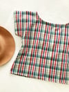 Ready Made Red/Blue/Green Plaid Cropped T Top size 8 with free postage 