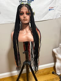 Image 2 of  Multicolored knotless, braided wig