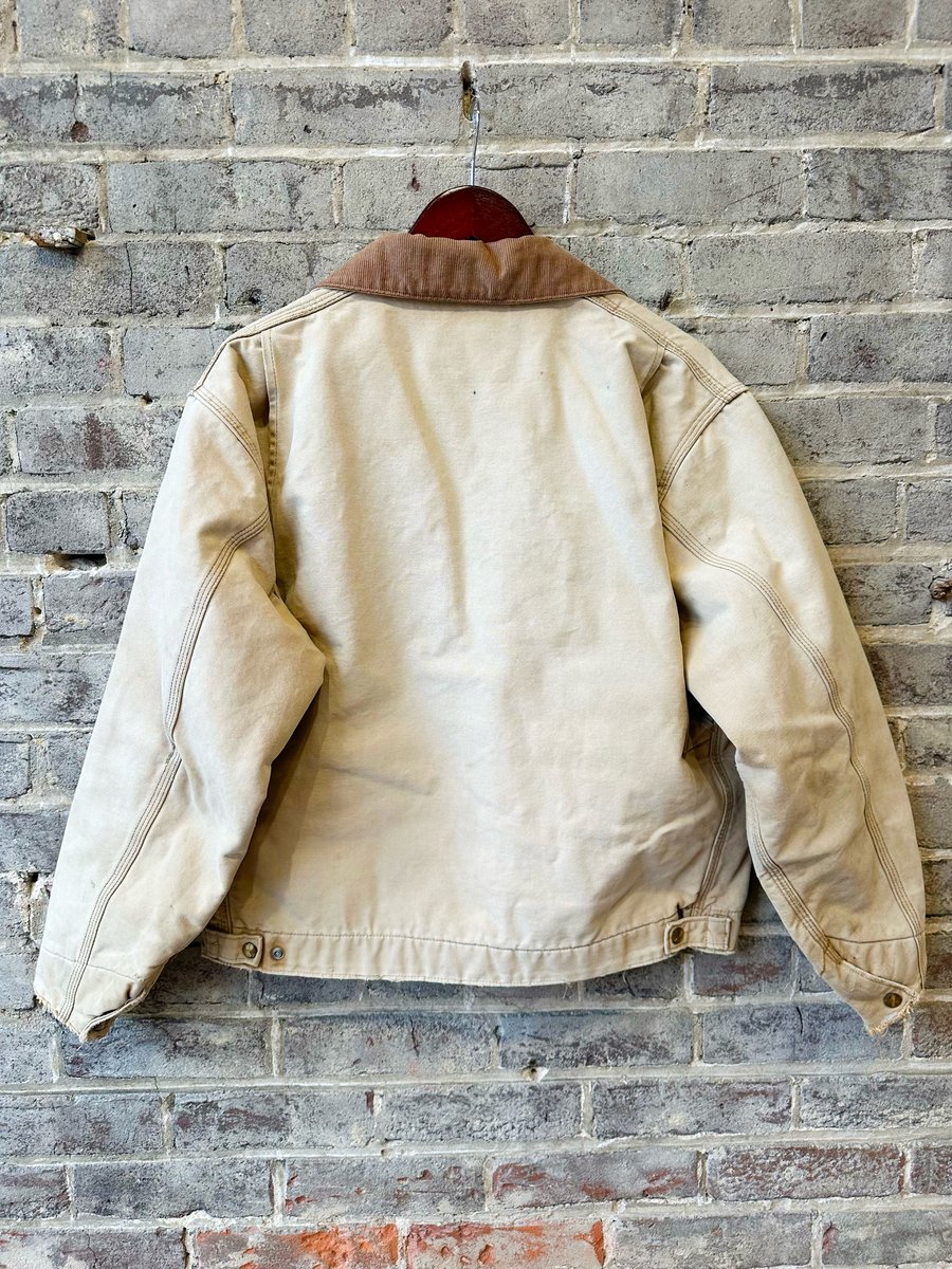 Image of 90’s Vintage “CARHARTT” Faded Tan Detroit Work Jacket, SIZE: LARGE