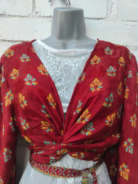 Image 6 of Stevie sari top with tassle-Rust 