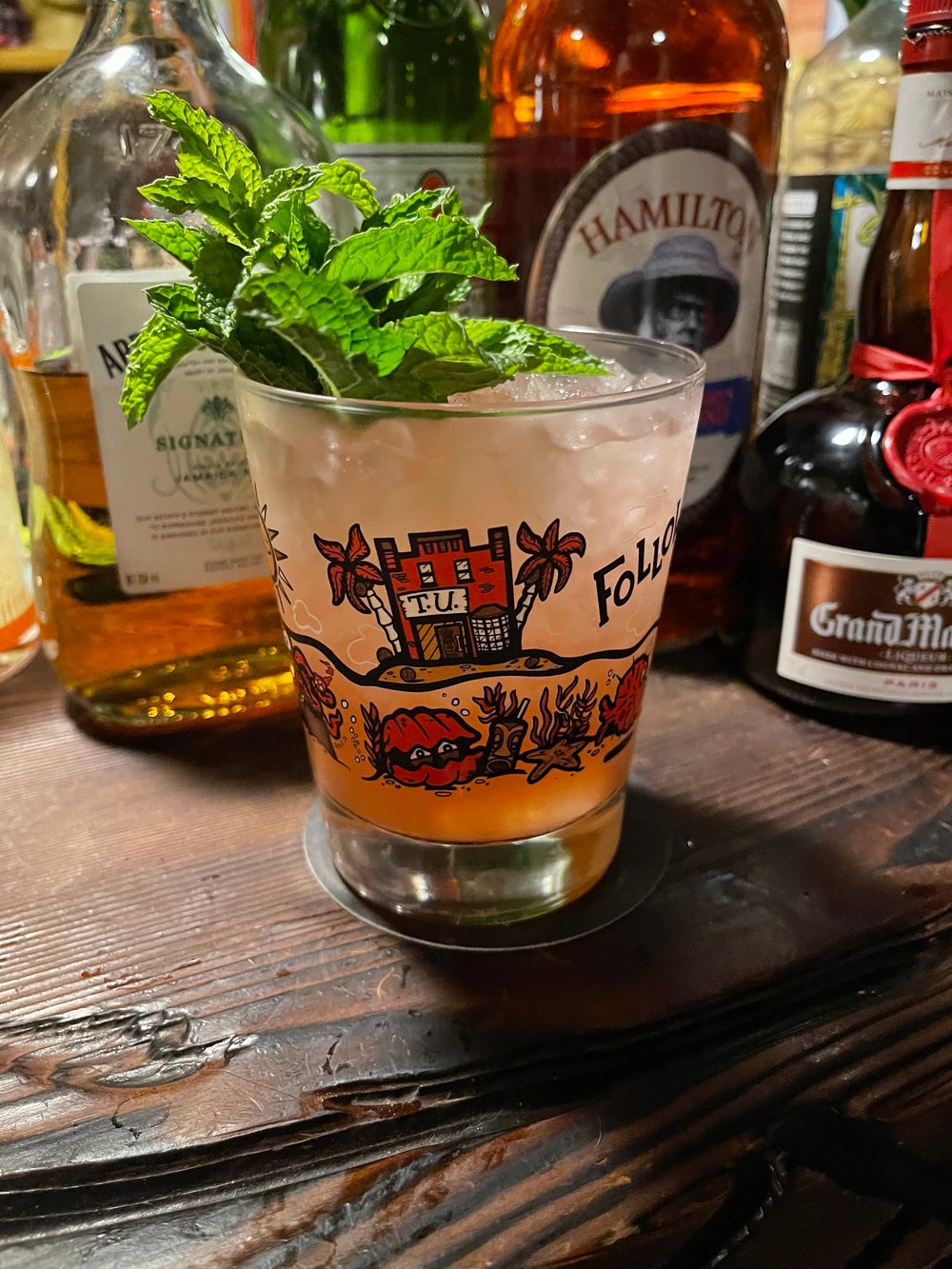 TIKI UNDERGROUND 15oz Full-Color Mai Tai Glass