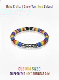 Image 1 of Custom Pride Rainbow Heishi Bead Bracelet – 6mm Personalized Jewelry with Silver or Gold Accents
