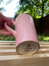 Image 3 of Red Log Peperomia in Pink Double Owl Mug