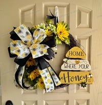 Image 1 of Home Is Where Your Honey Is Grapevine Wreath