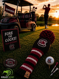 Image 1 of South Carolina GAMECOCKS custom Golf Club Cover hand knit logo College football fan  gift-1e880226