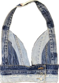 Image 1 of BELTED DENIM BRA TOP