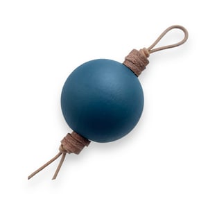 Image of WOODEN BALL ORNAMENTS - BLUES - SET OF 3