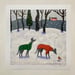 Image of Whippets and Robin limited edition giclée print