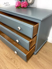 Image 5 of Pine Blue CHEST OF DRAWERS in French Shabby Chic style.