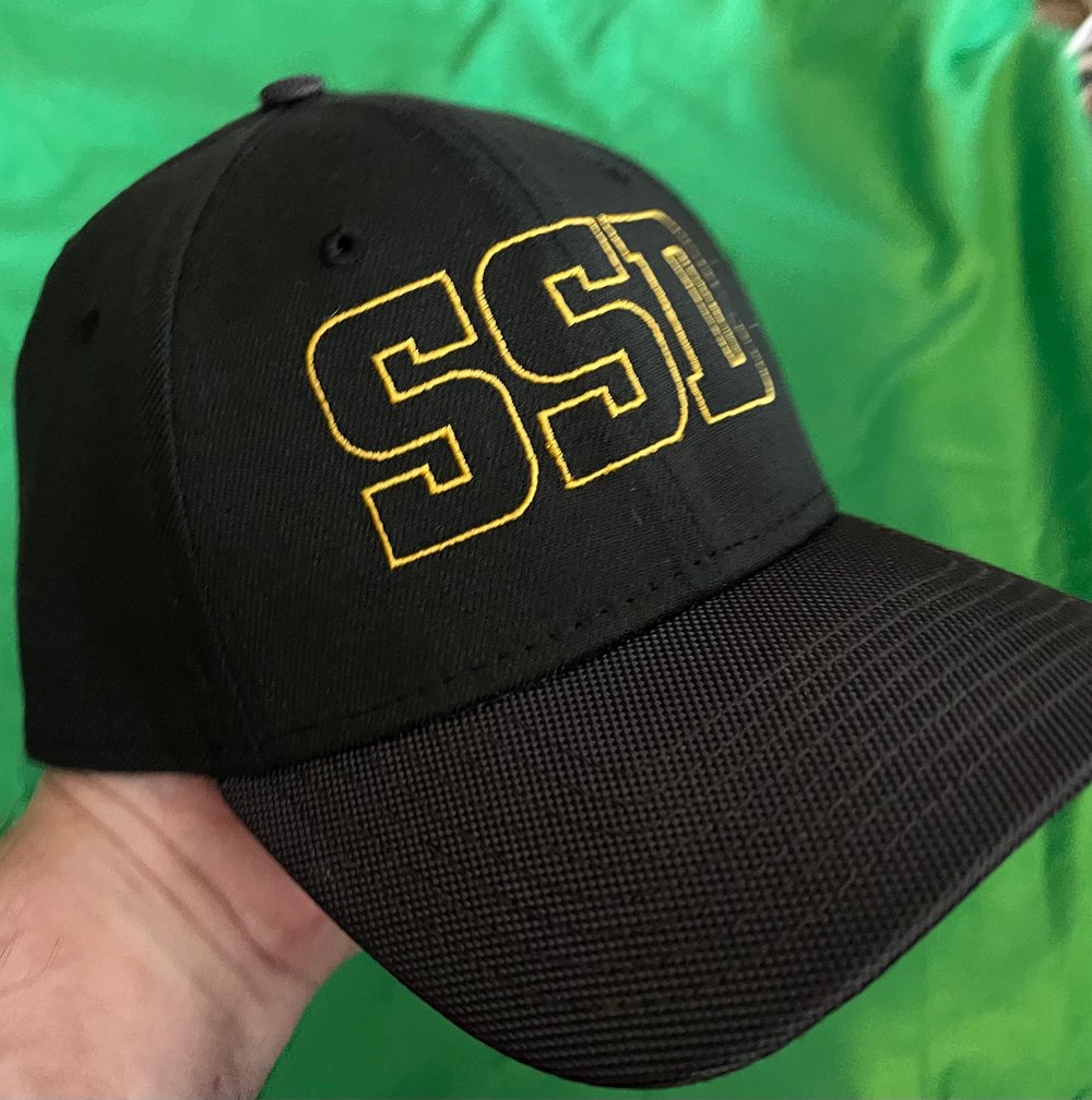 Black New Era 39thirty SSD logo Yellow Outline Hat