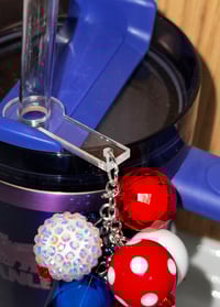 Image 4 of Fourth of July Memorial Day Patrotic Red White and Blue Tumbler Straw Bauble