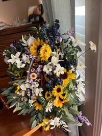 Image 4 of Sunflower wreath, home decor, outdoor indoor wreath 