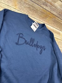 Image 2 of 3d Bulldog Embroidery Pocket Crewneck Sweatshirt