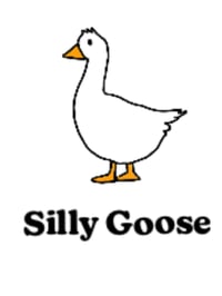 Image 3 of Silly Goose T-Shirt in White with Embroidered White Logo