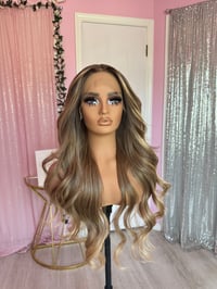 Image 4 of Caramel brunette curtain bangs 