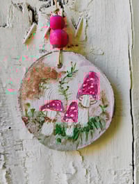 Image 1 of Trio of paintings on wood rounds