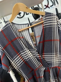 Image 2 of plaid tie jumper 